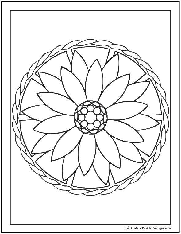 Coloring Flower. Category Patterns with flowers. Tags:  patterns with flowers, flowers, petals.
