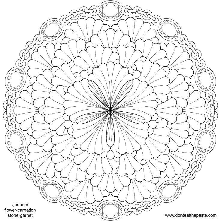Coloring Flower. Category Patterns with flowers. Tags:  patterns, flowers, drawings.