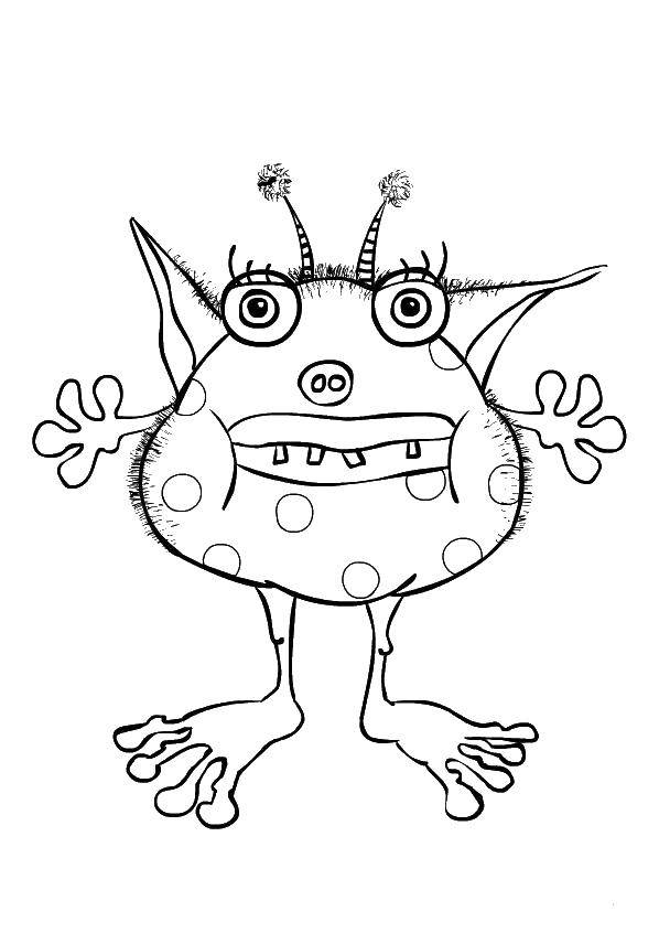 Coloring Hairy monst. Category Coloring pages monsters. Tags:  Monsters.