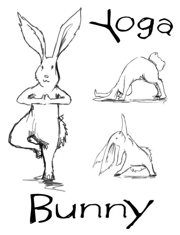 Название: Раскраска Йога зайца. Категория: йога. Теги: Йога.