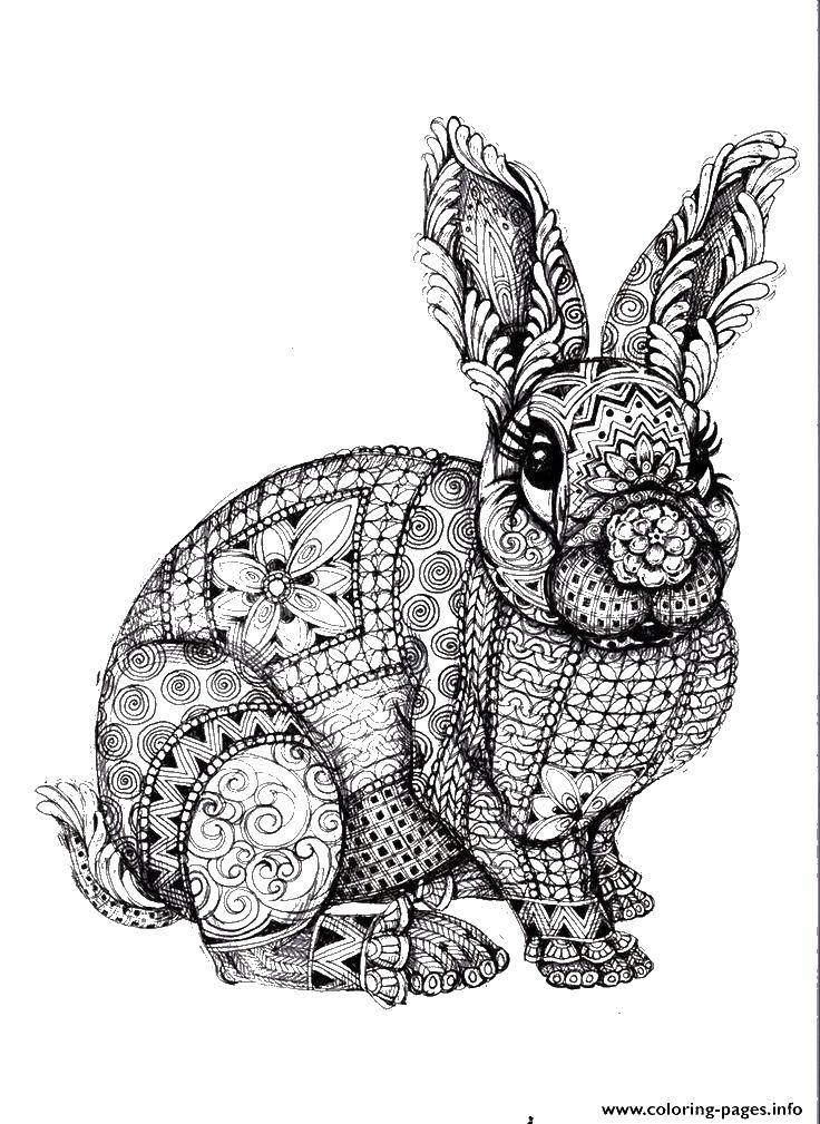 Coloring Bunny antistress. Category coloring antistress. Tags:  the antistress, patterns, Bunny.