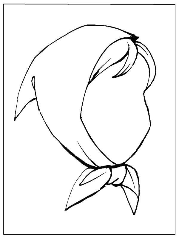 Coloring head scarf. Category coloring. Tags:  outline , head, headscarf.