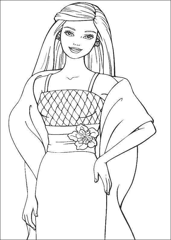 Coloring Barbie with a Cape. Category Dress. Tags:  Clothing, dress.