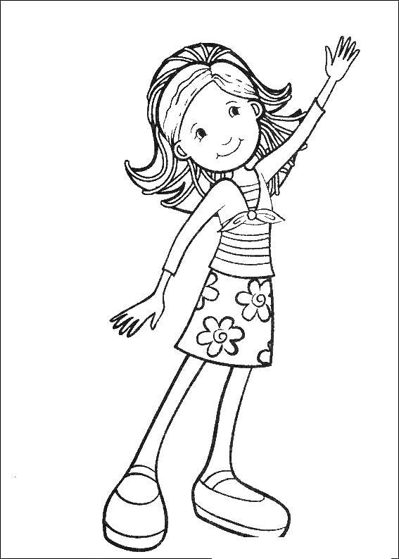 Coloring Girl stretches to the sky. Category For girls. Tags:  Girl, beauty, fashionista, fashion.