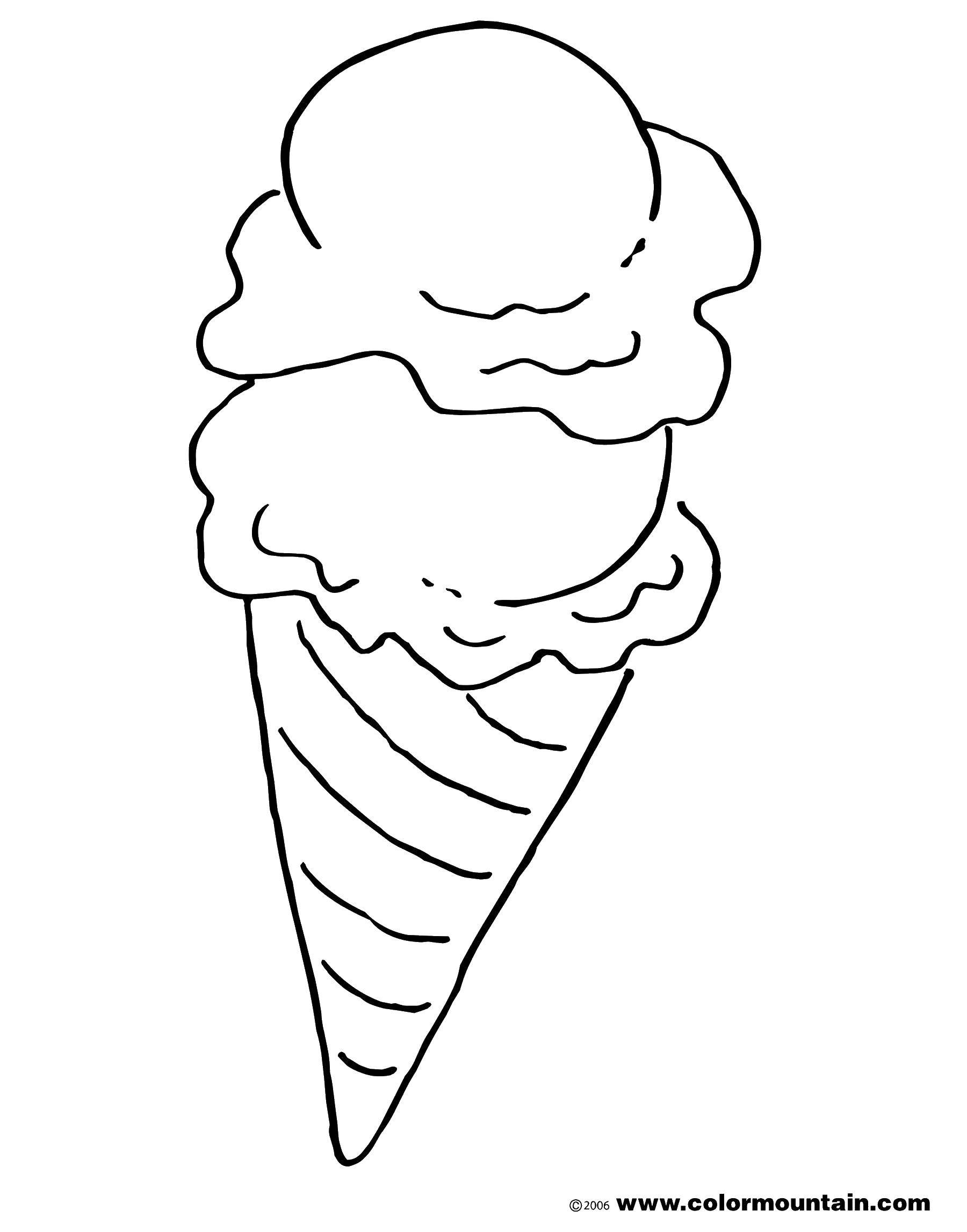 Название: Раскраска Две ложки мороженого. Категория: мороженое. Теги: Мороженое, сладость, дети.