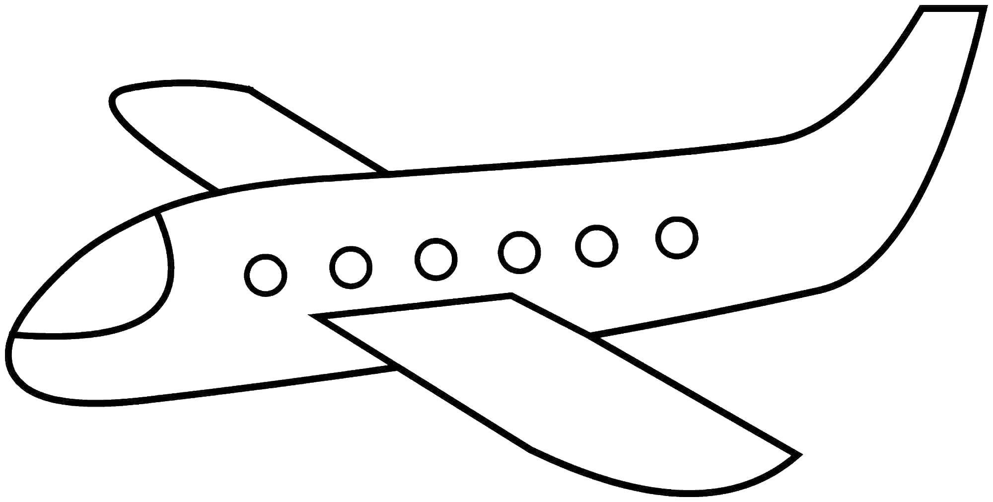 Название: Раскраска Контур самолета. Категория: Самолеты. Теги: самолет, крыло, окна.