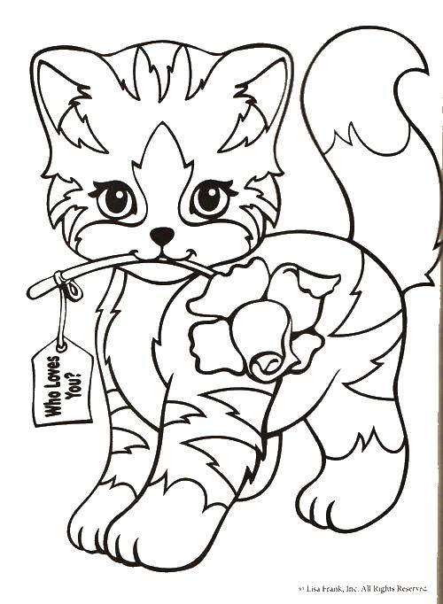 Coloring Who loves you?. Category Cats and kittens. Tags:  Animals, kitten.