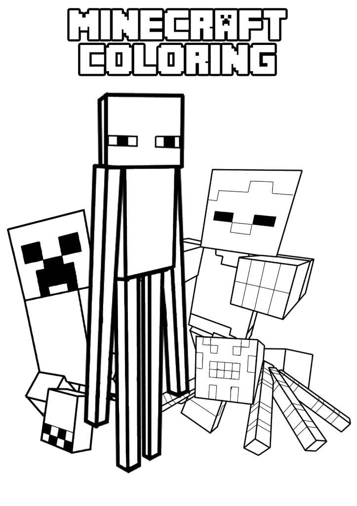 Coloring Minecraft coloring. Category The mainkrafta. Tags:  Games, Minecraft.
