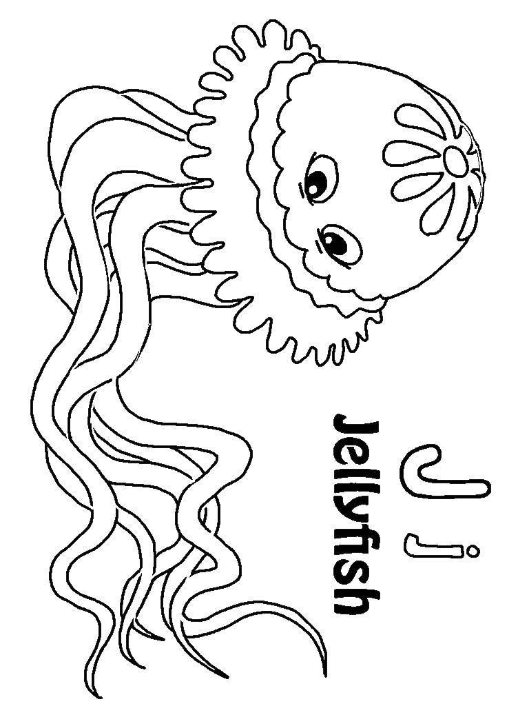 Название: Раскраска Медуза с глазками. Категория: Морские обитатели. Теги: медуза, глаза.