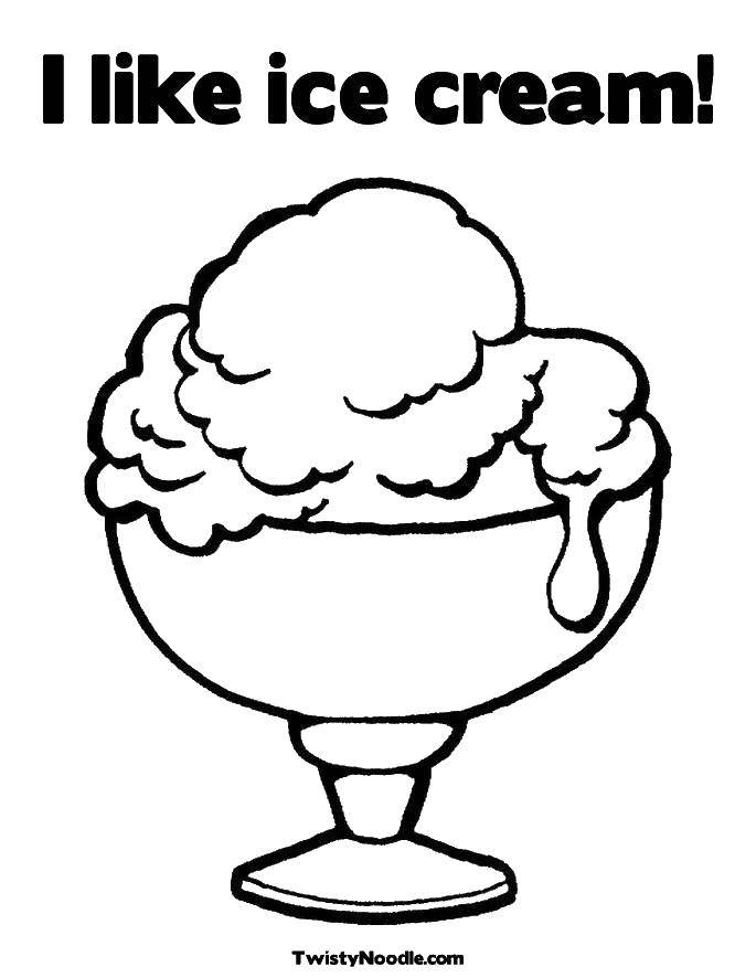 Название: Раскраска Мороженое в чашке. Категория: мороженое. Теги: чашка, мороженое.