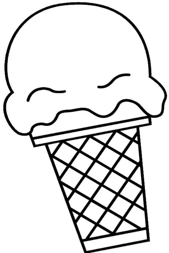 Название: Раскраска Мороженое в вафельном стакане. Категория: мороженое. Теги: мороженое, стакан, вафля.