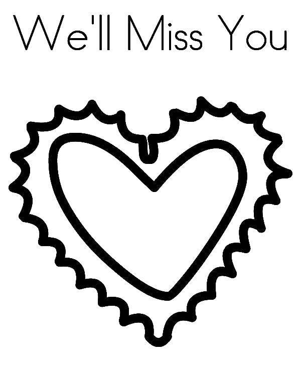 Coloring Card heart. Category I love you. Tags:  greeting card, heart, edge.
