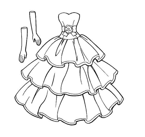 Coloring Gloves for dress. Category Dress. Tags:  Clothing, dress.