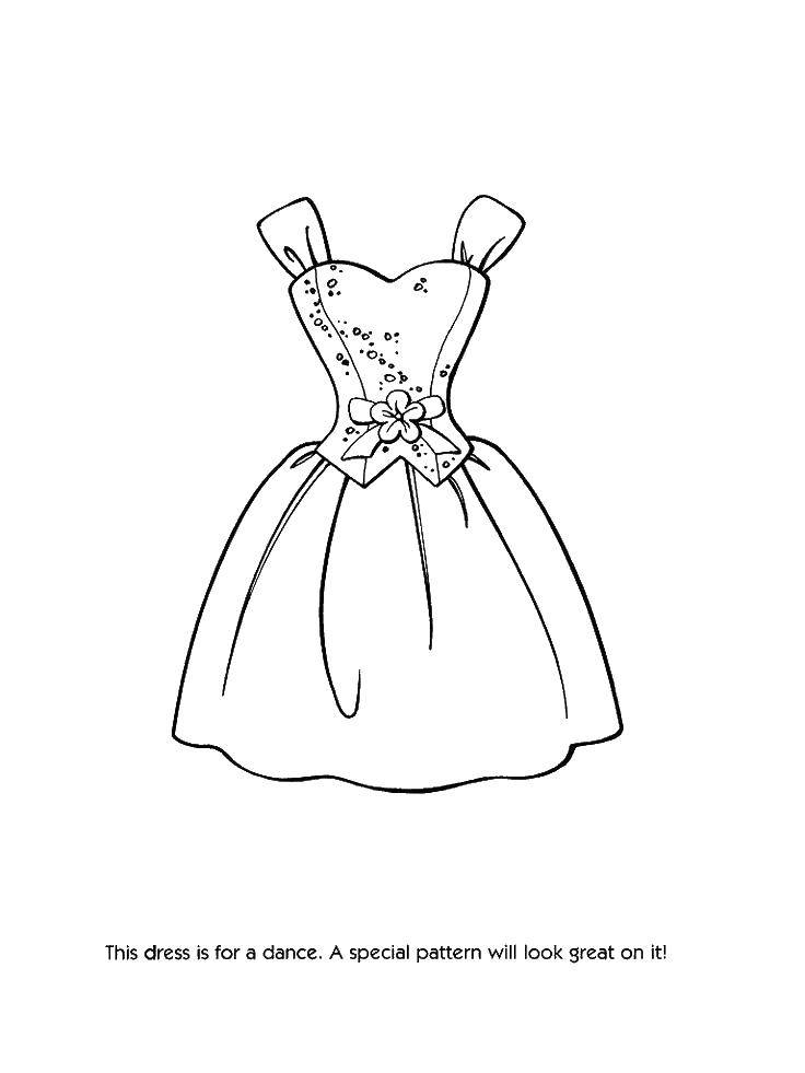 Coloring Dress for the dance. Category Dress. Tags:  Clothing, dress.