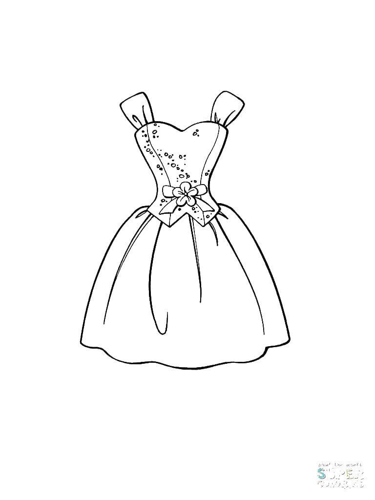 Название: Раскраска Платье с короткой юбкой. Категория: Платья. Теги: Одежда, платье.