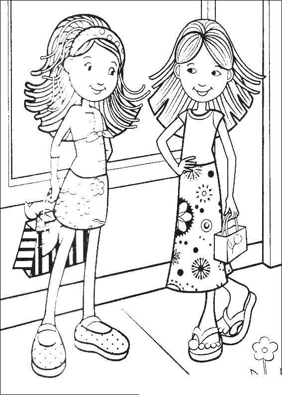 Coloring Girlfriend ladies go shopping. Category For girls. Tags:  Girl, beauty, fashionista, fashion.