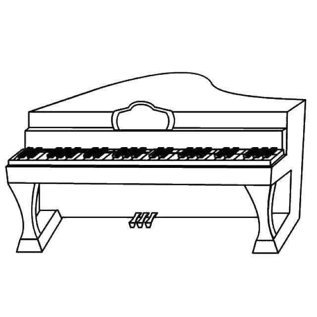 Coloring Easy piano. Category Music. Tags:  Music, instrument, musician.