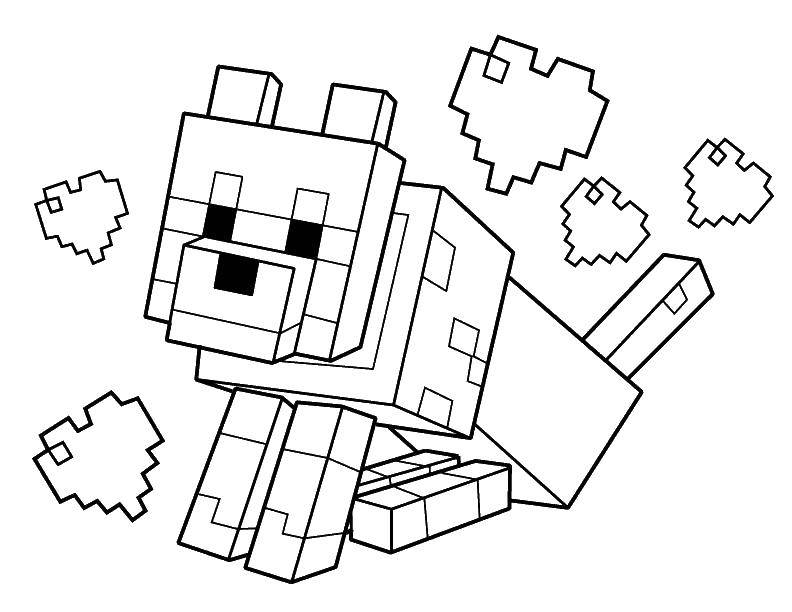 Coloring The dog in love. Category The mainkrafta. Tags:  Games, Minecraft.