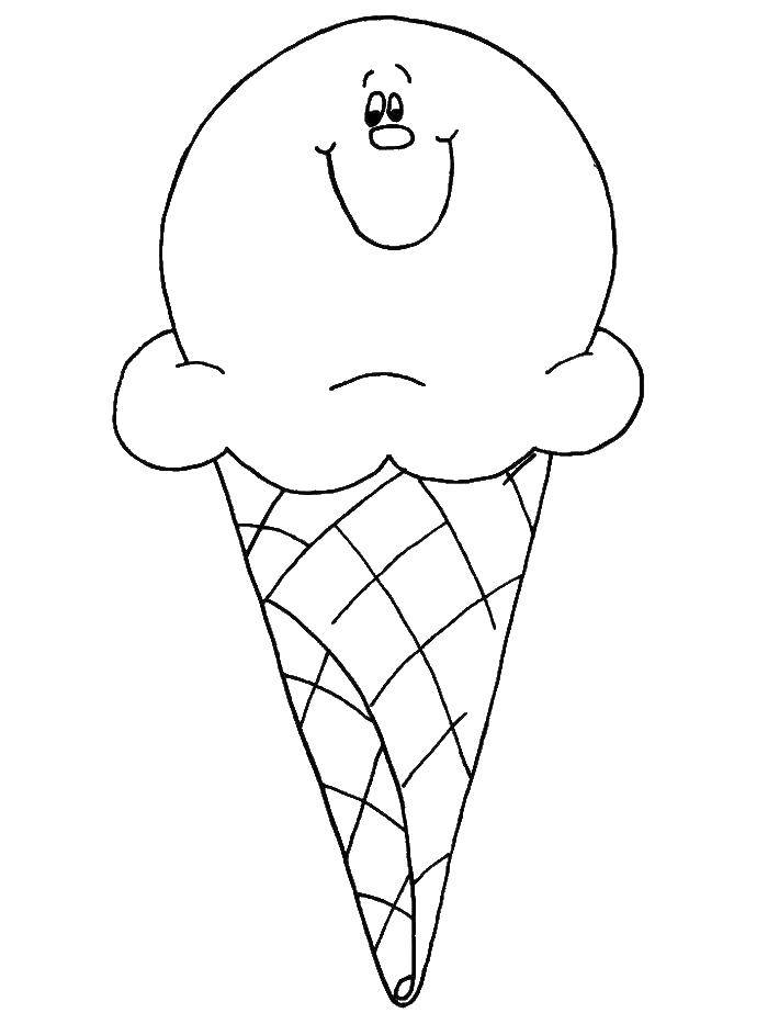 Название: Раскраска Рожок и мороженое. Категория: мороженое. Теги: мороженое, рожок, вафля.