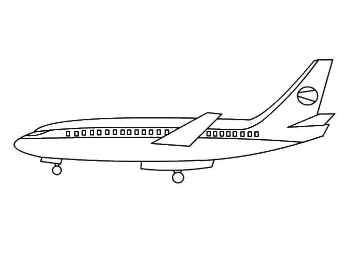 Название: Раскраска Самолет для пассажиров. Категория: Самолеты. Теги: самолет, крыло, окна.