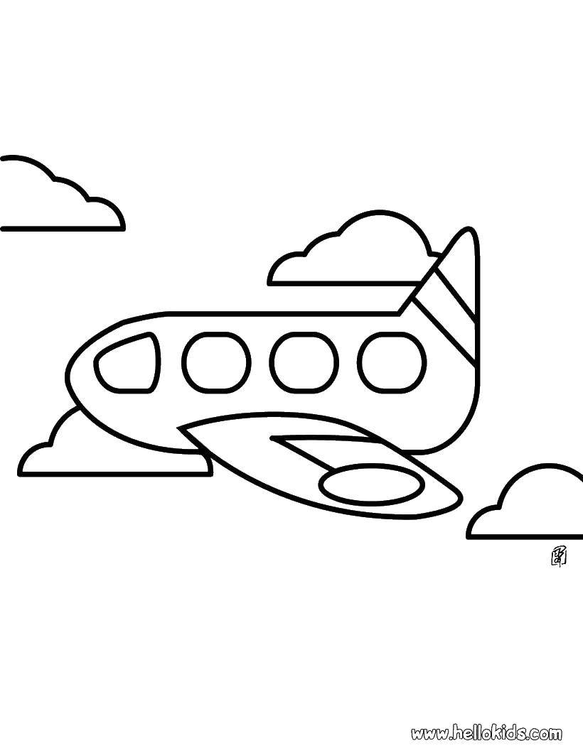 Coloring Airplane in the sky. Category The planes. Tags:  airplane, toy, sky.