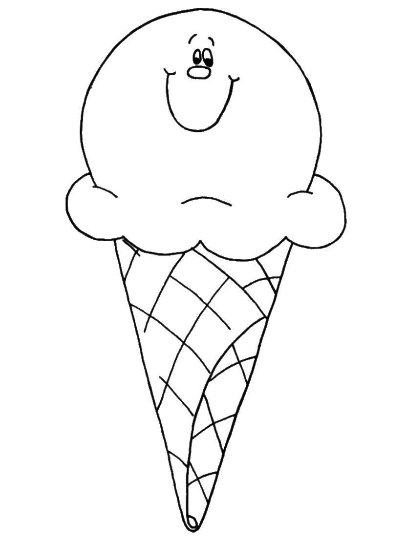 Название: Раскраска Счастливое мороженое. Категория: мороженое. Теги: Мороженое, сладости, дети.