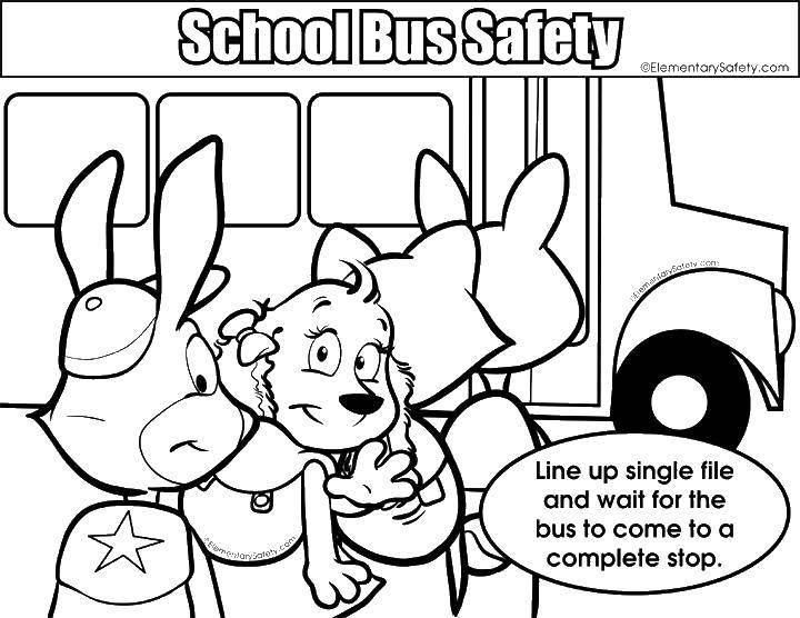 Coloring School bus animals. Category school. Tags:  School, bus, students.