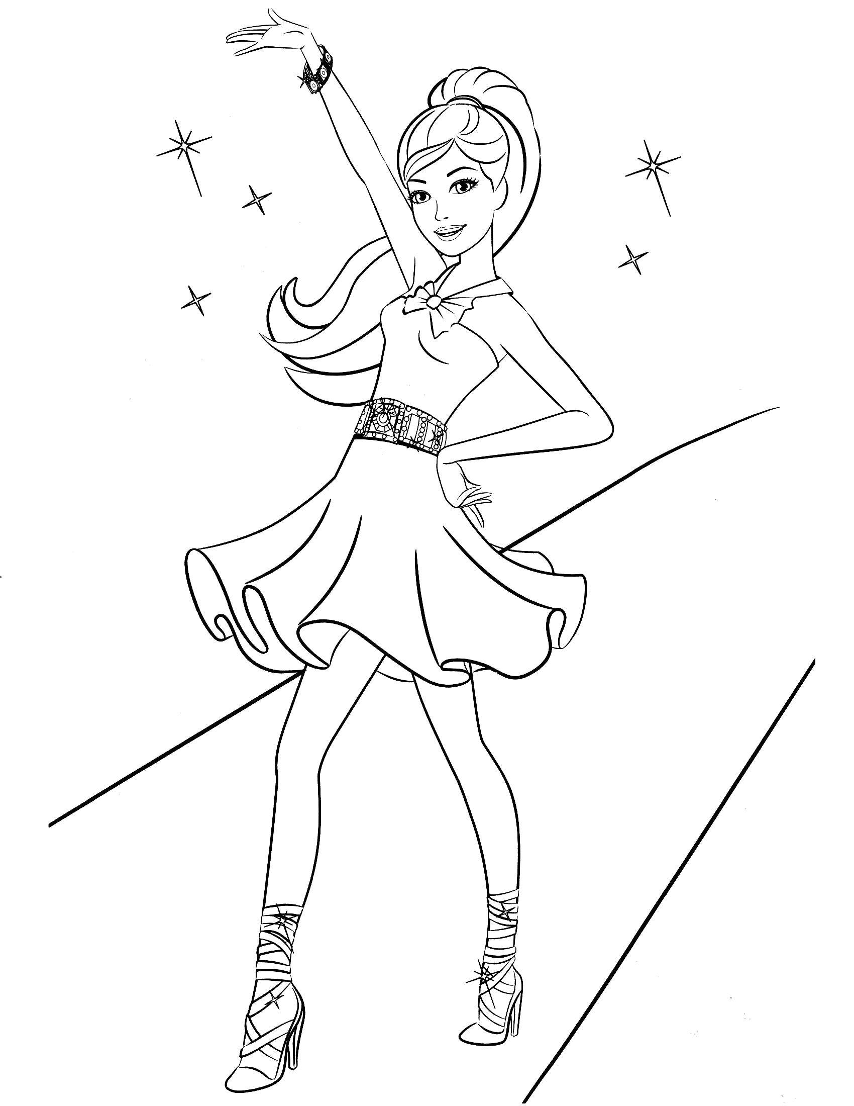 Coloring Dancing Barbie. Category Dress. Tags:  Clothing, dress.