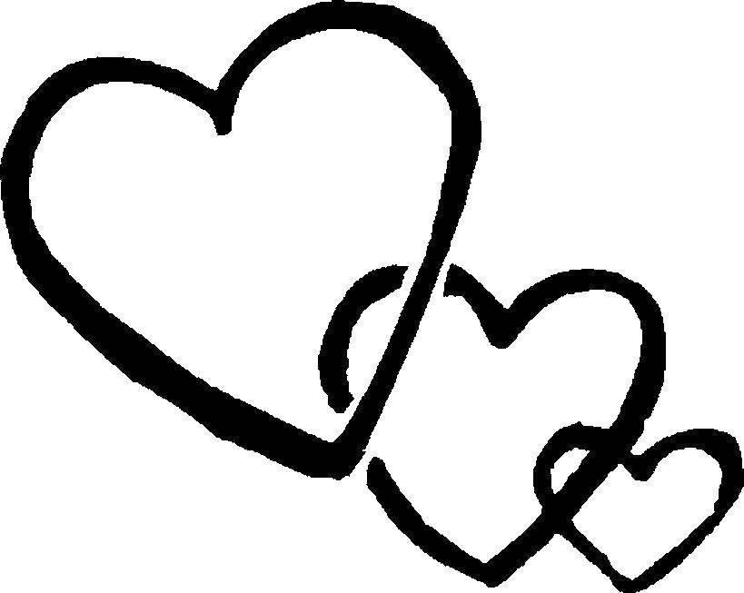 Название: Раскраска Три сердца. Категория: Я тебя люблю. Теги: сердечки, контур.