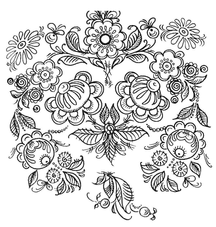 Coloring Patterns. Category patterns. Tags:  patterns, flowers, leaves, anti-stress.