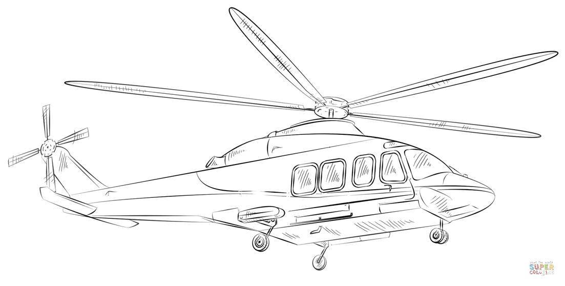 Название: Раскраска Вертолёт летит в высоте. Категория: Вертолеты. Теги: Вертолёт.