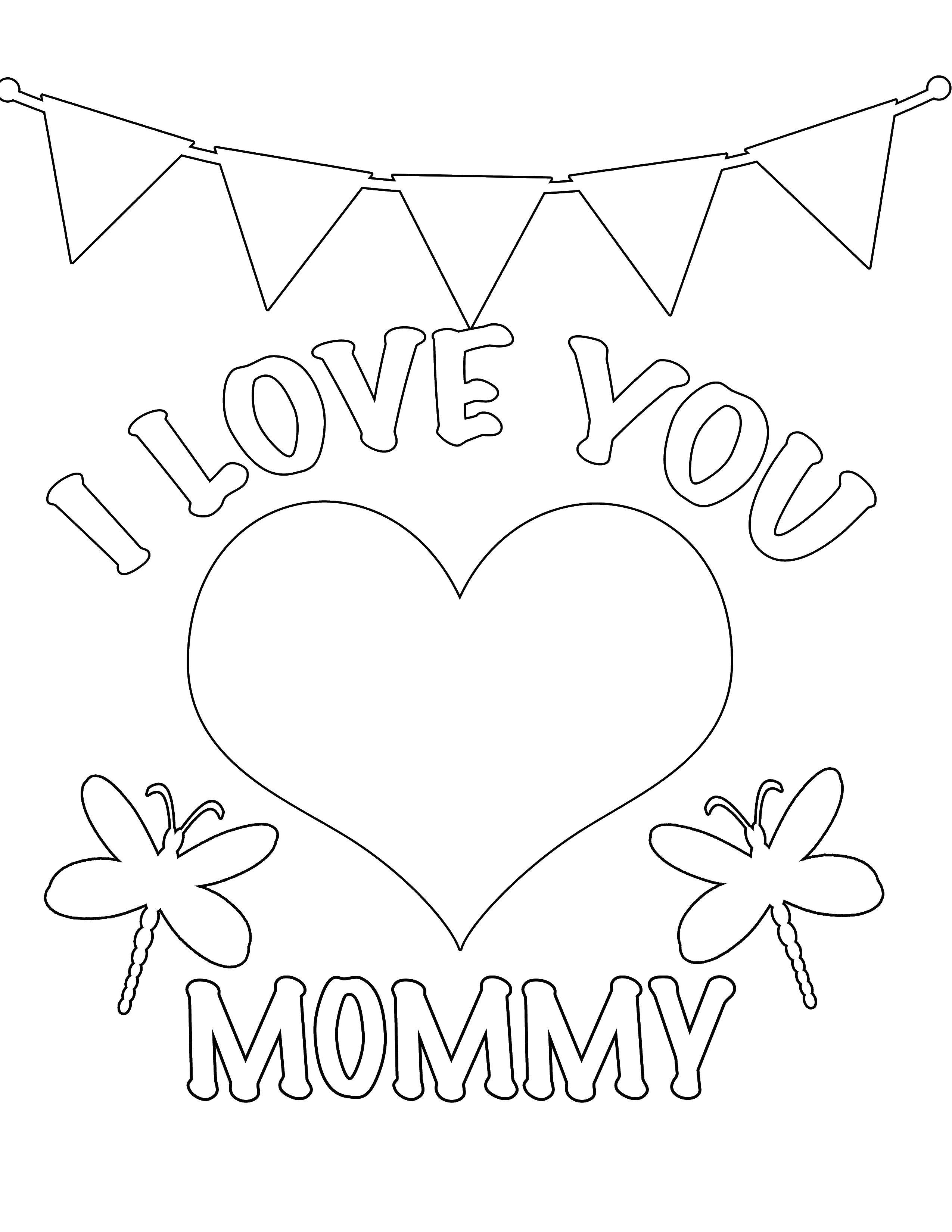 Coloring I love you, mommy.. Category I love you. Tags:  I love you, love, heart.