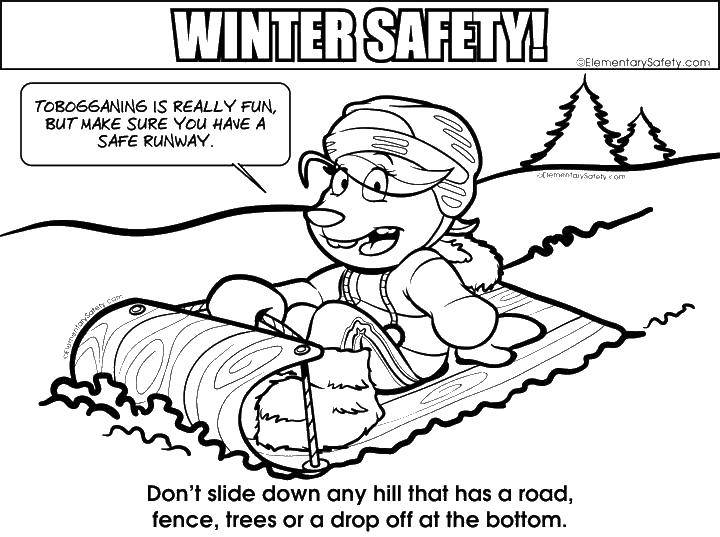 Coloring Winter safety. Category coloring. Tags:  Safety rules.