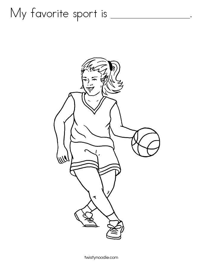 Coloring Basketball player and ball. Category Sports. Tags:  girl basketball ball.