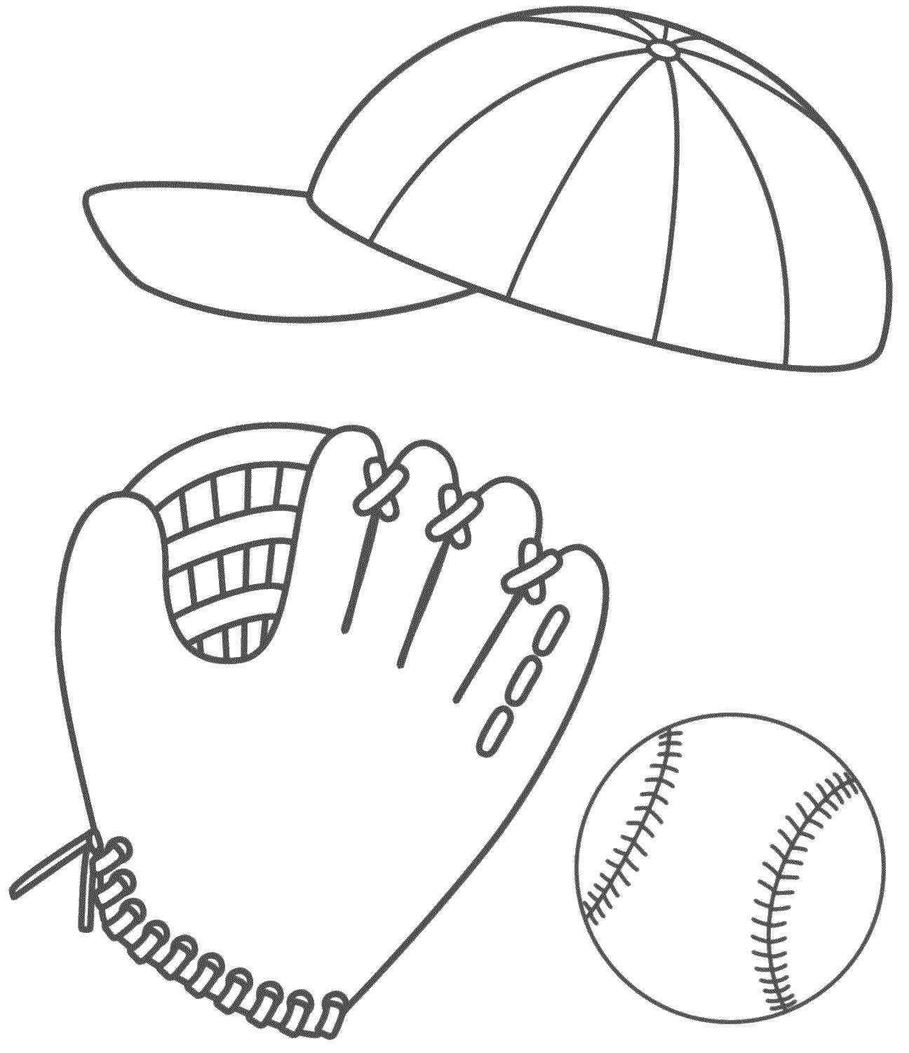 Coloring Baseball things. Category Sports. Tags:  Sports, baseball.
