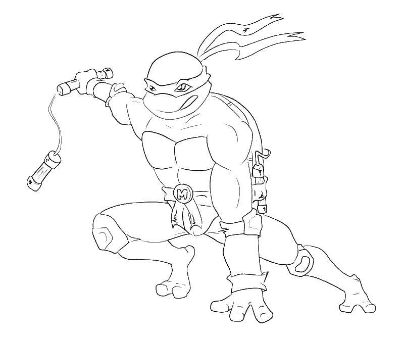 Coloring Ninja turtle in battle. Category teenage mutant ninja turtles. Tags:  turtles cartoon, teenage mutant ninja turtles.