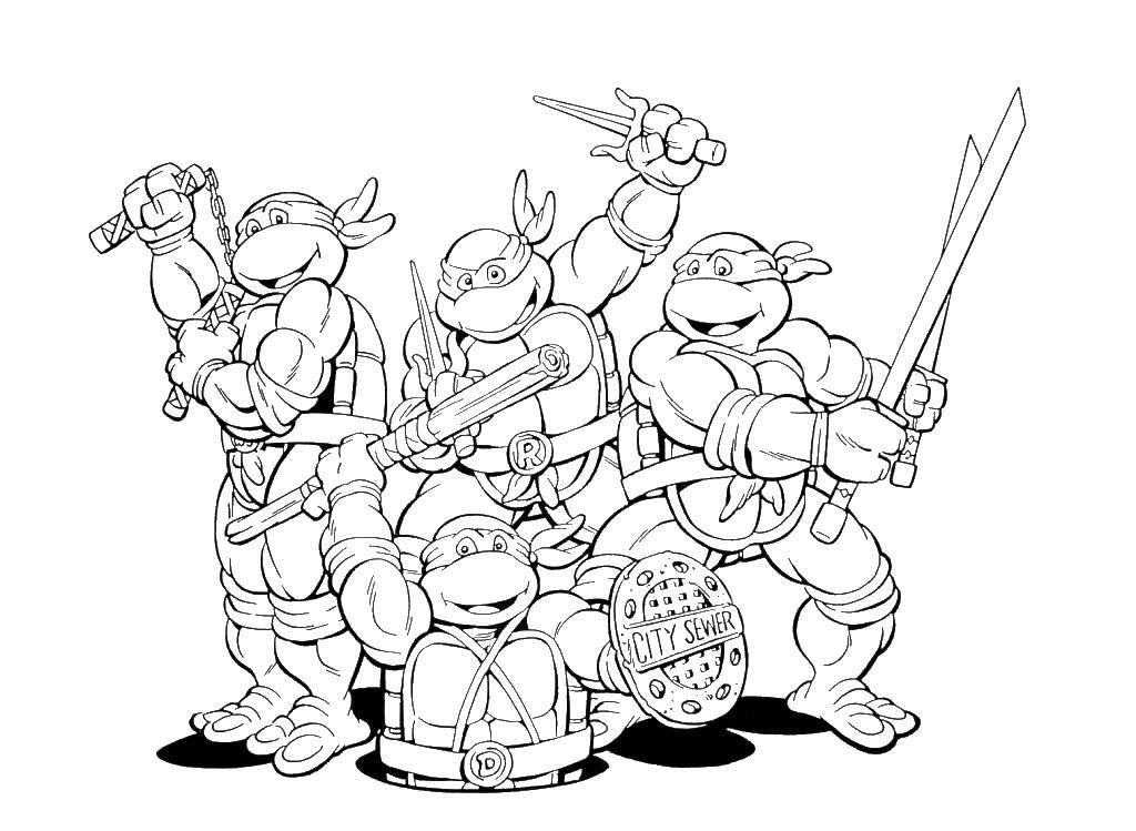 Coloring Ninja turtle living in the sewers. Category teenage mutant ninja turtles. Tags:  Comics, Teenage Mutant Ninja Turtles.