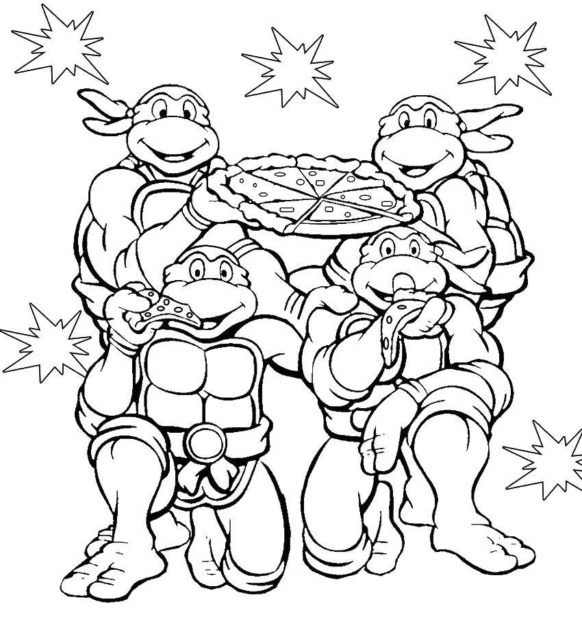 Раскраски из мультфильма Черепашки-ниндзя (Ninja Turtles)