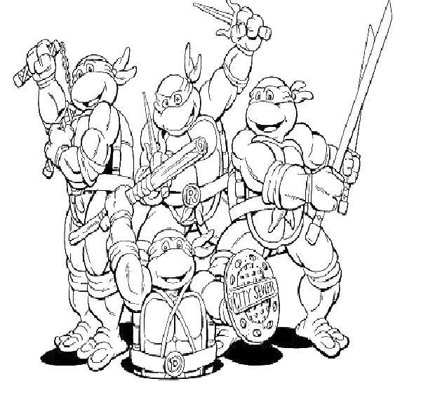 Coloring Teenage mutant ninja turtles. Category teenage mutant ninja turtles. Tags:  teenage mutant ninja turtles, turtles, cartoons.