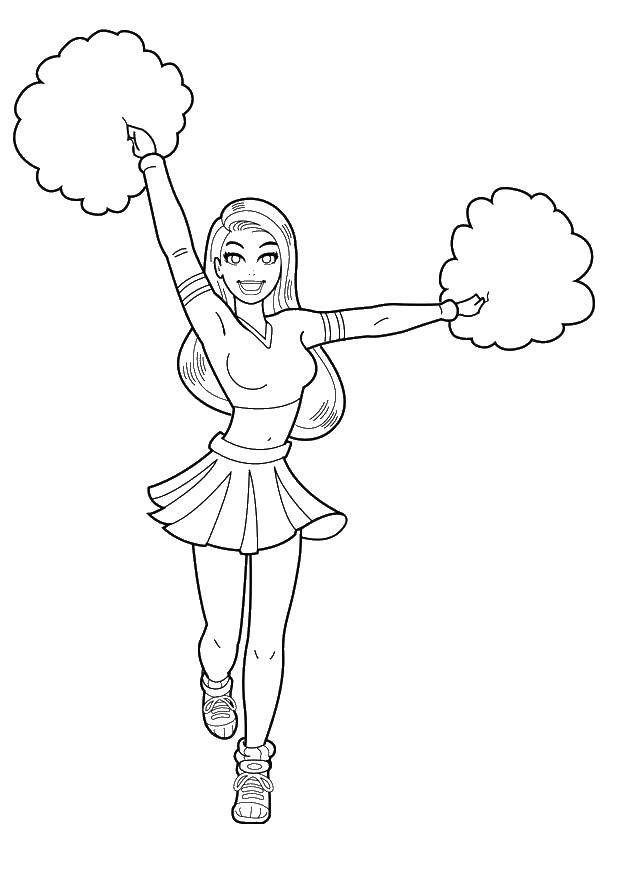 Coloring Cheerleader. Category Sports. Tags:  Sports, cheerleader.