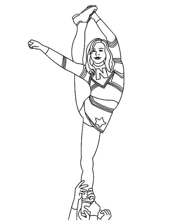 Coloring Cheerleading. Category Sports. Tags:  Sports, cheerleader.