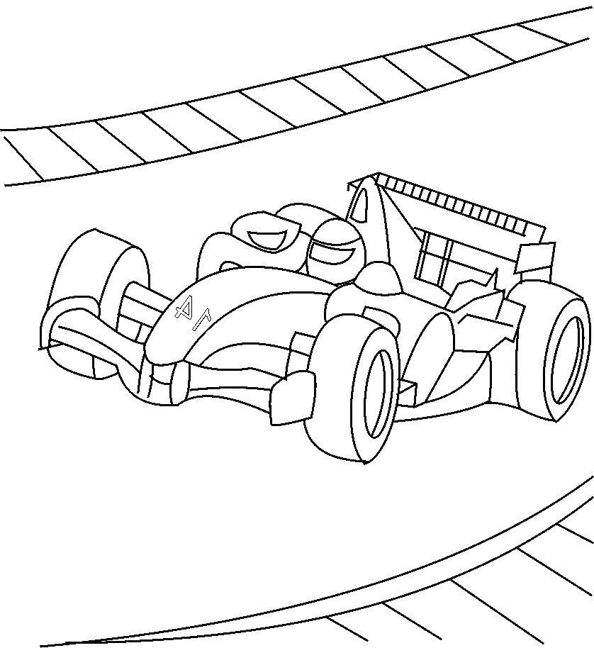 Coloring Race car. Category coloring. Tags:  racing, race, car.