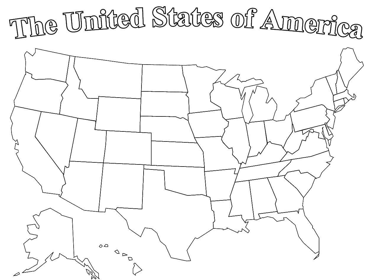 Название: Раскраска Границы америки. Категория: США. Теги: Америка, граница.