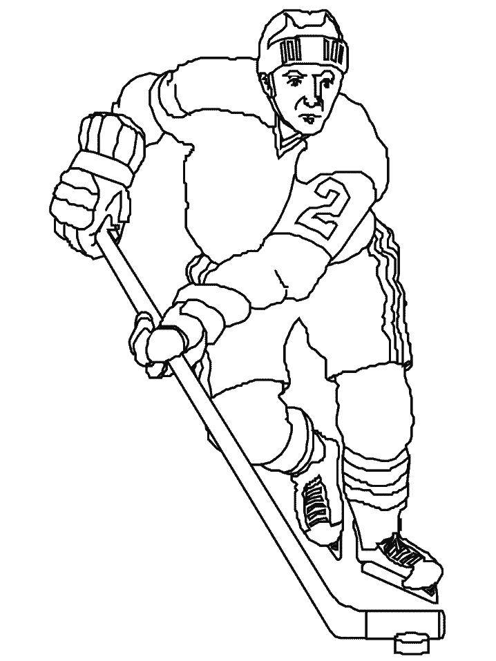 Coloring Hockey player with stick number 2. Category Sports. Tags:  Sports, hockey.