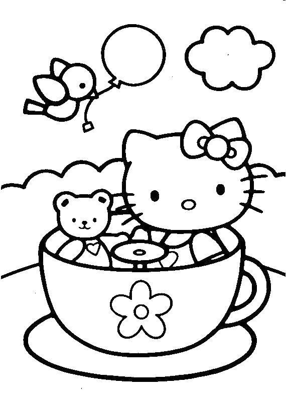Coloring Kitty on the carousel. Category Cats and kittens. Tags:  Animals, kitten.