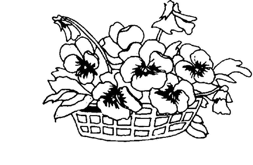 Coloring A basket of flowers. Category flowers. Tags:  Flowers, bouquet, basket.