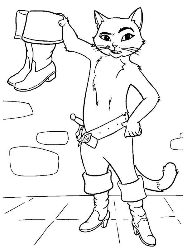 Coloring Puss in boots and new boots. Category Pets allowed. Tags:  cat, cat.