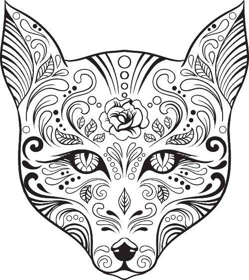 Coloring Beautiful patterned wolf. Category patterns. Tags:  Patterns, animals.