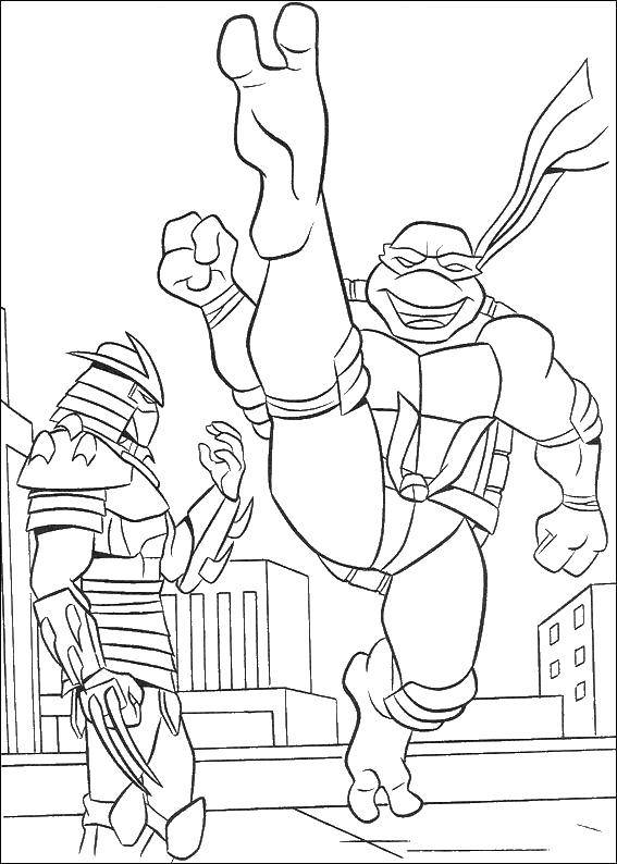 Coloring Krang and ninja turtle. Category teenage mutant ninja turtles. Tags:  turtle, ninja, Krang.
