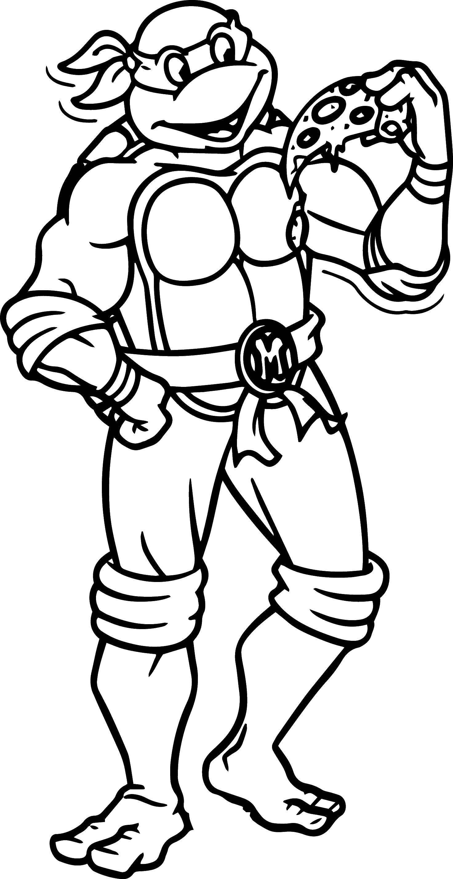 Coloring Michelangelo loves pizza. Category teenage mutant ninja turtles. Tags:  Comics, Teenage Mutant Ninja Turtles.